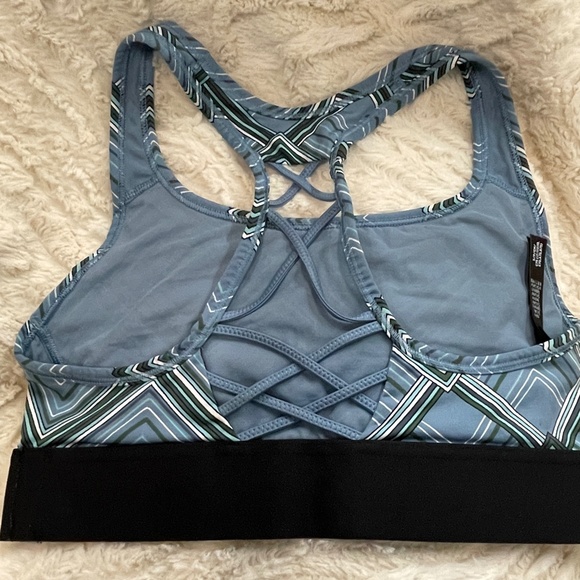 Victoria's Secret VSX Wireless Strappy Back Sports Bra Size Small Green Geo - Picture 3 of 5